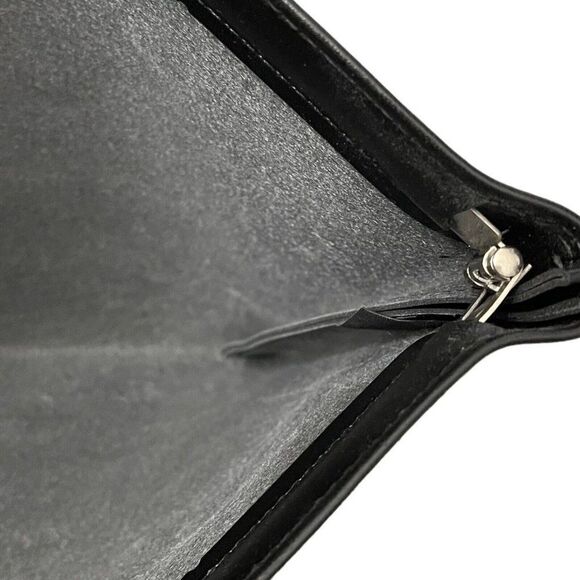 Document Bag Unisex Black Brown Faux Leather Hall Of Fame Bowl Organization Snap - Picture 5 of 8